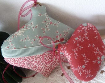 2 beautiful balls, Christmas decoration, fabric pendant, Christmas tree decoration, country house decoration