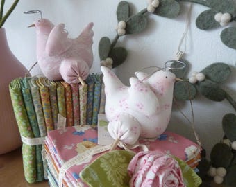 1 funny white chicken, angel chicken, chicken, Easter, fabric pendant, country house decoration