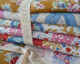 1 Tilda Stoffpaket Jubilee Teal/White - Fat Quarter Bundle 300184, 5 fabrics 50 x 55 cm, Tilda Stoffe, Baumwollstoff