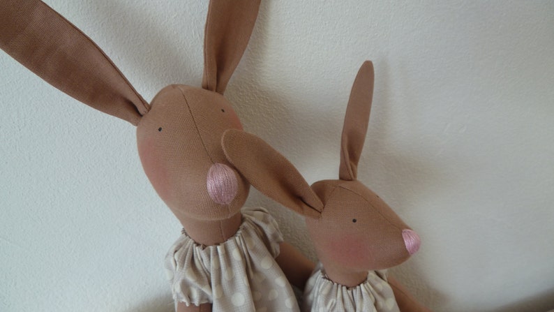 2 cute bunnies, bunny mom and child, pair of bunnies, Easter bunny, Easter decoration, country house decoration, Easter, Easter image 9