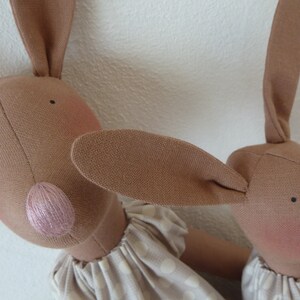 2 cute bunnies, bunny mom and child, pair of bunnies, Easter bunny, Easter decoration, country house decoration, Easter, Easter image 5