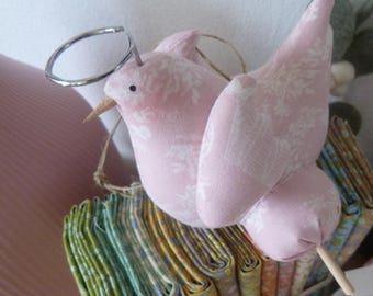 1 funny chicken pink, angel chicken, chicken, Easter, fabric pendant, country house decoration