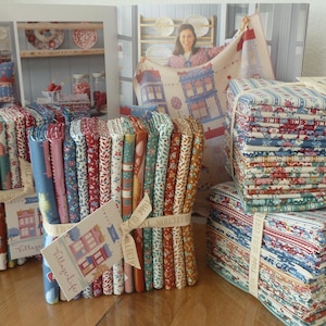 Tilda Village Life-tyger, Fat Quarter-paket 300278, 14 tyger 53 x 48 cm, Tilda-tyger, bomullstyg, 14 tyger 21 x 19 tum