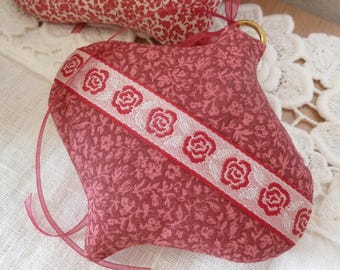 2 beautiful balls, Christmas decoration, fabric pendant, Christmas tree decoration, country house decoration