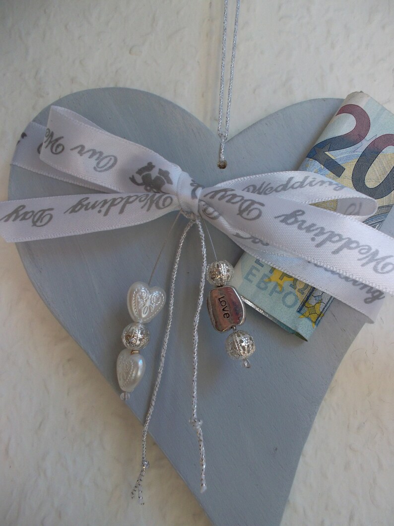 Wedding Money Gift Cash Gift Wood Heart - 