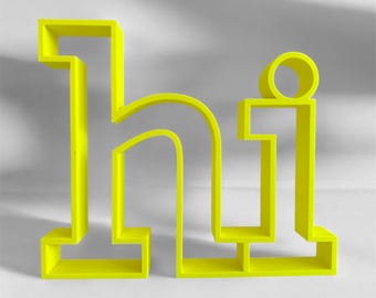 3D lettering "Hi" – Neon Yellow | Modern Decor | Designer Home Accessory