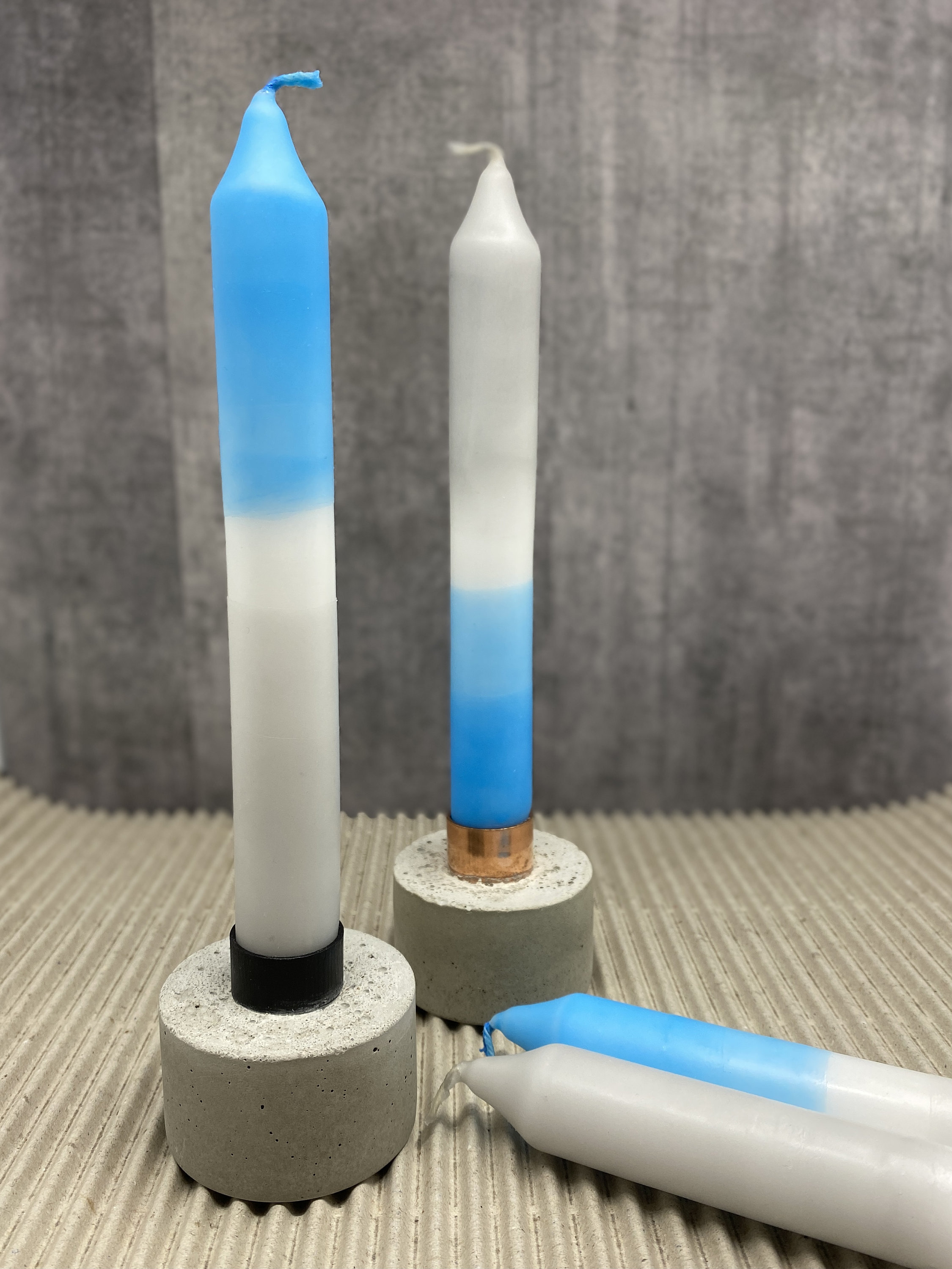 Dip Dye Candles Set of 4 Grey Blue Etsy UK