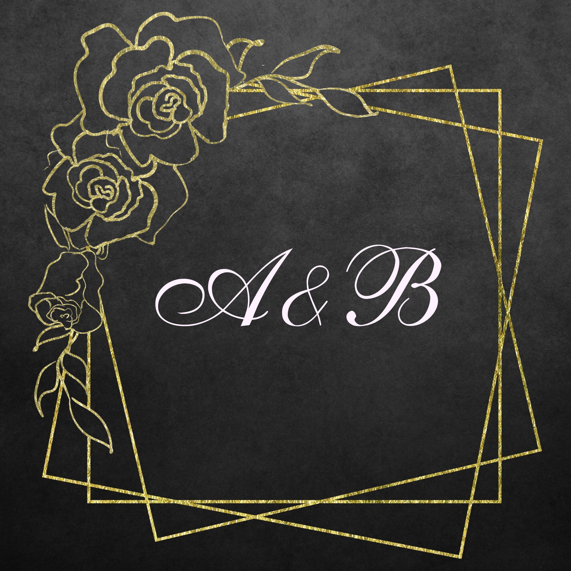 Gold Glitter Gold Foil Floral Frames Hand Drawn Glam Flowers Etsy