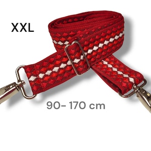 langer Taschengurt, roter breiter extra langer Taschenriemen XXL, Wechselgurt, Tragegurt, Trageriemen Umhängetaschen, länger