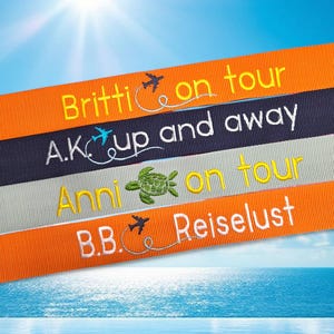 Koffergurt Reise, mit Namen, Kreuzfahrt, Reise, auffällig Wunschtext Kofferband, besonderes Geschenk, Rente, Gepäck, Urlaub, besonders, Gurt