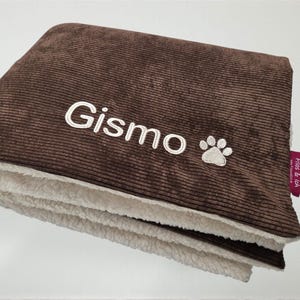 Personalized dog blanket with name, cuddly blanket, pet blanket, corduroy blanket, cat blanket, dog blanket, cuddly blanket, teddy bear image 14