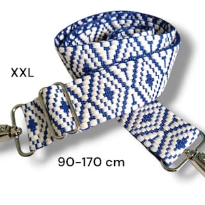Taschengurt blau lang, XXL, Tragegurt für Taschen, Wechselgurt, Schultergurt