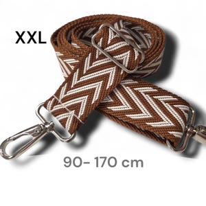 congnac braun weißer Taschengurt Tragegurt Wechselgurt breiter Taschenriemen XXL Schultergurt Ersatz, Umhängetaschen länger als, Crossbody