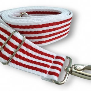 Taschengurt rot-weiß gestreift, 95 cm-175 cm breiter Riemen,  extra langer Tragegurt auch für große Größen |Sommer |Tasche |gestreift
