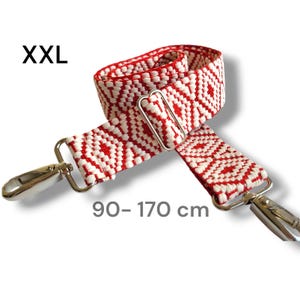 Taschengurt rot lang, XXL, Tragegurt für Taschen, Wechselgurt, Schultergurt Boho