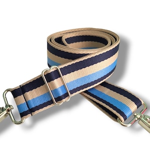 Taschengurt, breiter Riemen, normal bis extra langer Taschenriemen 170cm, blau beige