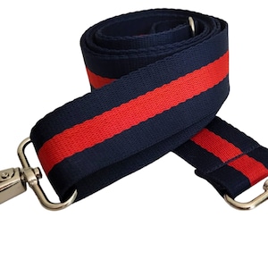 Taschengurt, blau-rot  breiter Riemen, extra langer Taschenriemen 170cm XXL