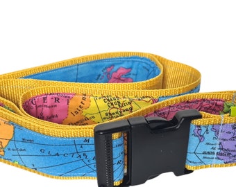 Suitcase strap/luggage strap world map/luggage strap/travel/vacation -yellow-