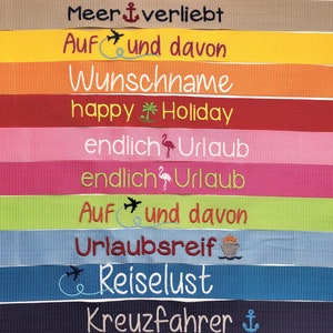 Personalisierter Koffergurt bestickt mit Namen oder Wunschtext 100%handmade 20 Farben zur Auswahl Bild 7