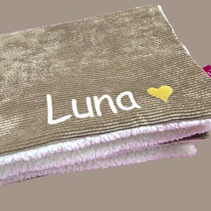 Personalized dog blanket with name, cuddly blanket, pet blanket, corduroy blanket, cat blanket, dog blanket, cuddly blanket, teddy bear image 13