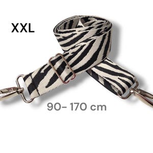 schwarz weißer Taschengurt Animal Tragegurt Wechselgurt breiter Taschenriemen XXL Schultergurt Ersatz, Umhängetaschen länger als, Crossbody
