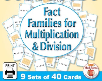 Multiplication & Division Fact Families Card Games (Printable)
