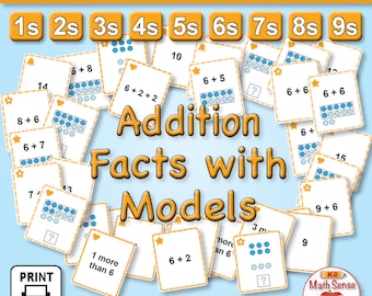 Addition Facts CARD GAMES 1s through 9s with 9 Sets of 40 Printable Cards