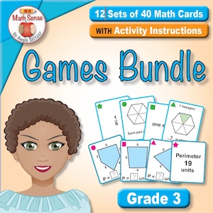 3rd Grade Math Sense Games & Activities: 12 Sets of 40 Printable Cards