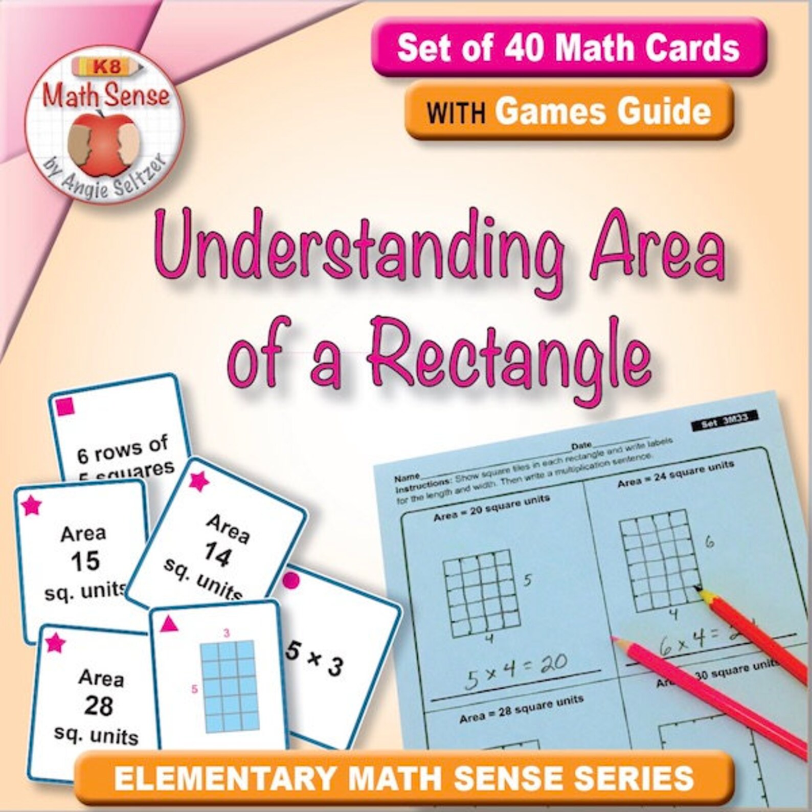 3rd Grade Math Sense Games | Area of a Rectangle [code 3M33] - Etsy