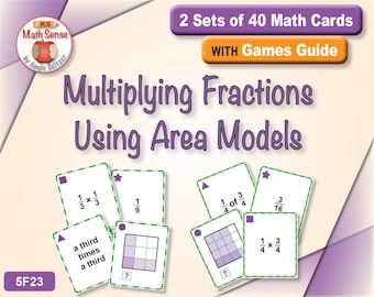 5th Grade Games | 2 Sets Multiplying Fractions Using Area Models [Code 5F23]