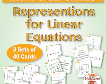 Algebra Games: Linear Functions, Equations, Graphs (Printable)