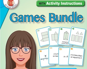6th Grade Math Sense Games & Activities: 17 Sets of 40 Printable Cards