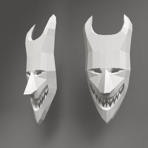 La máscara de demonio poco | Papermask DIY | Máscara de Halloween de bricolaje | Construir tu propio disfraz de Halloween | Plantilla PDF imprimible y descargable |