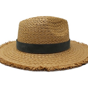 Natural Straw Hat Wide Brim Fedora Hat Sun Hat Paper Hat - Etsy