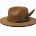 Tan Turquoise Stone Fedora Hat- One Size fits all- Mens and Womens Fedora