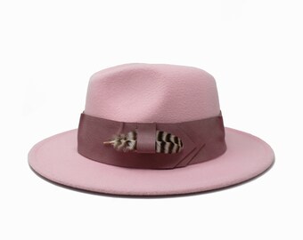 Pink Fedora Hat Inner Adjustable 
