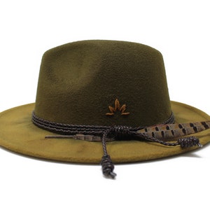 Chapeau Fedora vert - Taille unique - Fedora pour hommes et femmes