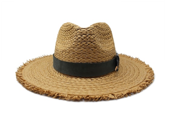 Natural Straw Hat, Wide Brim Fedora Hat, Sun Hat, Paper Hat, Pool