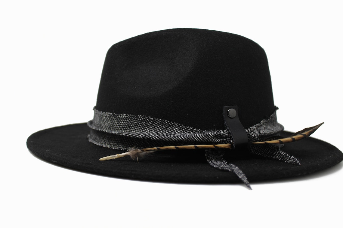 Black Fedora Hat One Size Fits All Mens and Womens Fedora | Etsy
