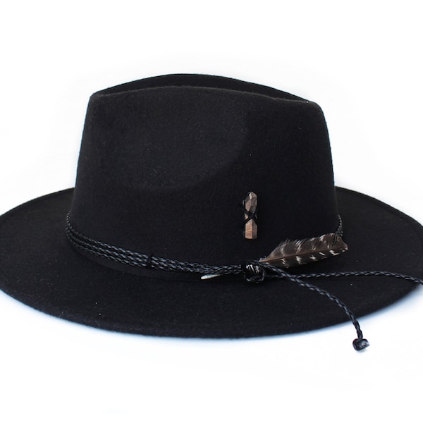 Black Fedora Hat Etsy