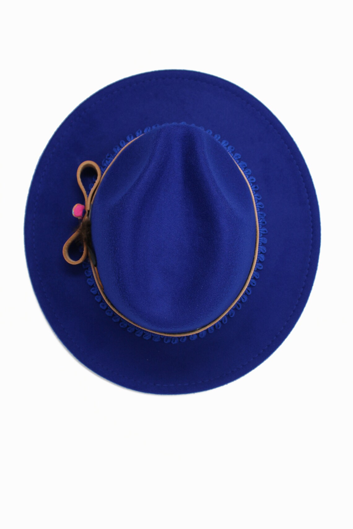 Royal Blue Fedora Hat Wide Brim Fedora Hat Felt Hat Inner Etsy