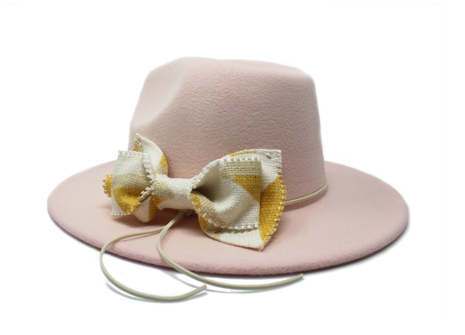 Izzi Accessories Fedora Cream Hat With Pink Sparkle Trim main image 0