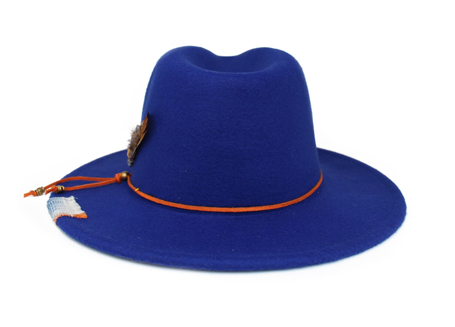 Royal Blue Fedora Hat Wide Brim Fedora Hat Felt Hat Jasper Etsy
