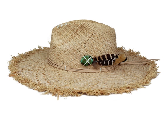 Natural Straw Hat, Wide Brim Fedora Hat, Sun Hat, Beach Hat, Pool Hat Inner  Adjustable Drawstring One Size Fits All Men's & Women's Hat 