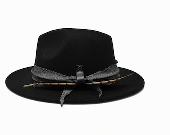 Black Fedora Hat- One Size fits all- Mens and Womens Fedora