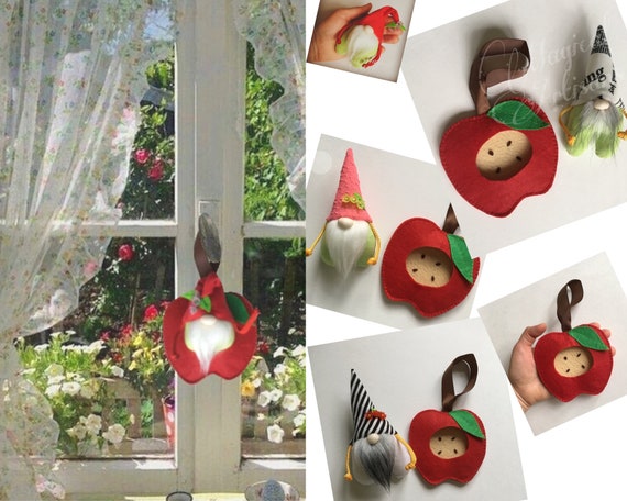 Download Gnome In Apple Home Christmas Sock Scandinavian Gnomes Etsy