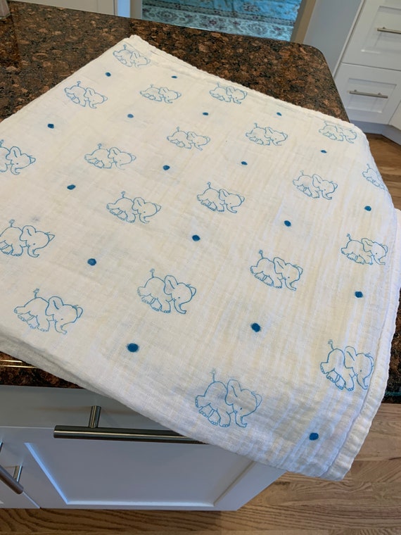 elephant muslin blanket