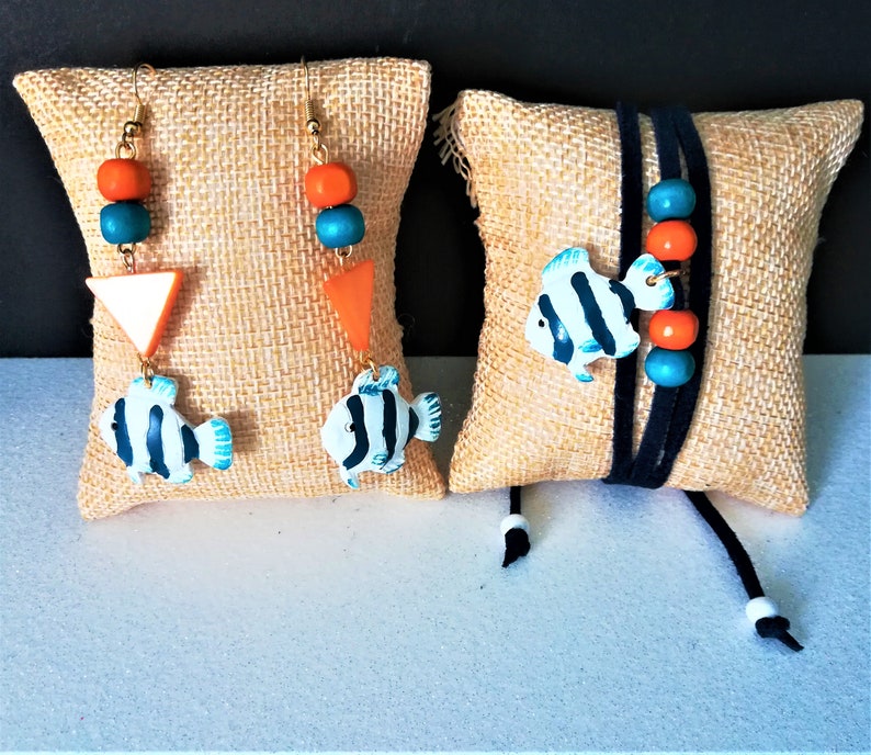 handmade women/'s jewelry July challenges the sea and its universe Jewelry adornment necklacebracelet and matching earrings gift idea