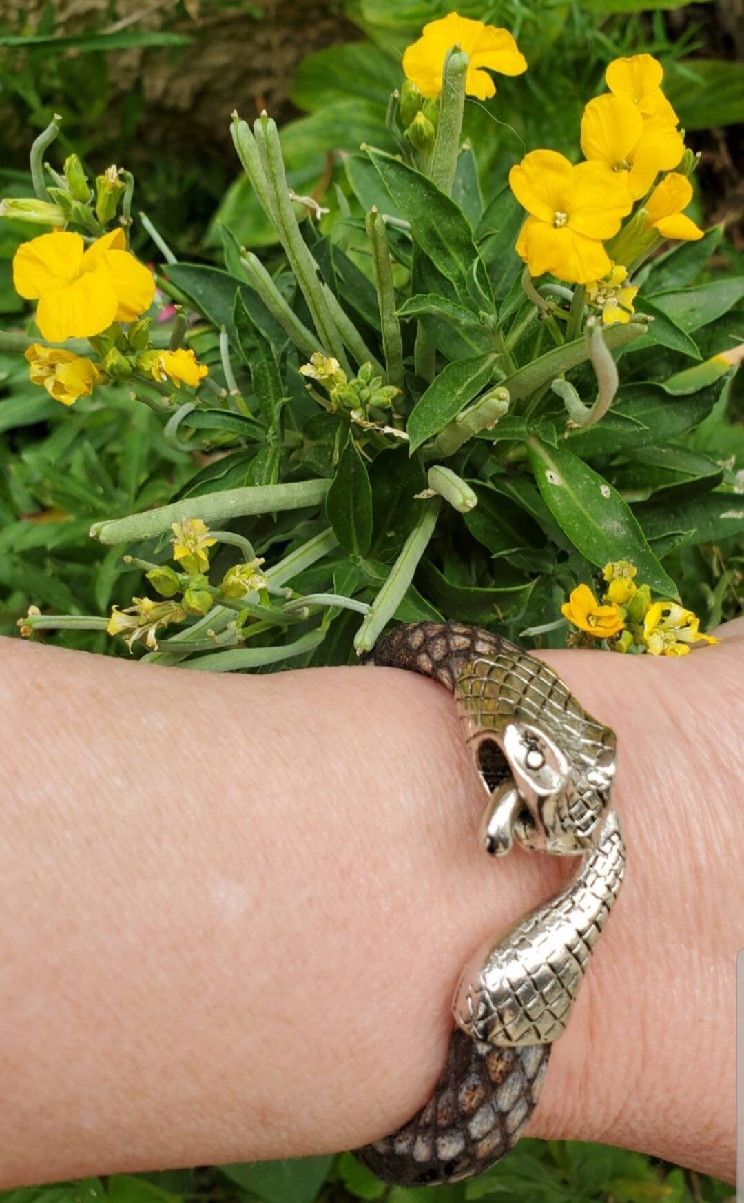 Snake Head Leather Cuff Bracelet Handmade Gift Idea Etsy UK