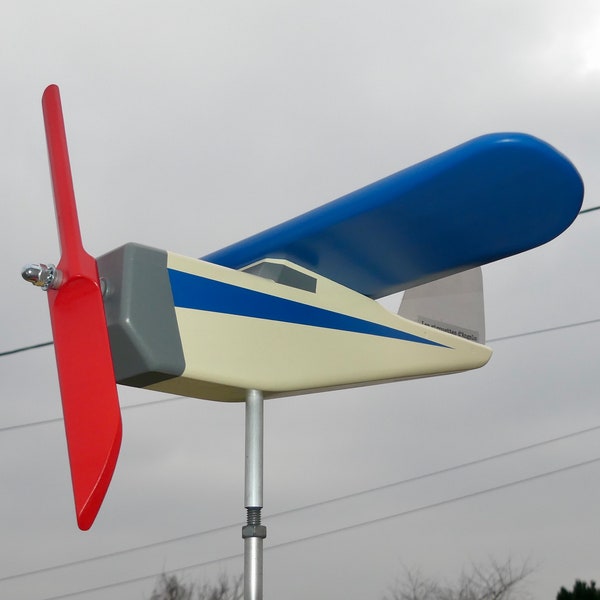 colorful wood plane weathervane 24/008 Les girouettes d'Angelo garden decoration handmade wind aviation